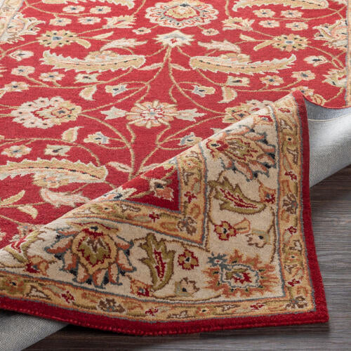Caesar Handmade Wool Rug — Rust / Ivory Multi | CAE-1022 - construction