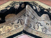 7'x10' Hand-Knotted Chobi Black/Ivory Area Rug – KB Rugs
