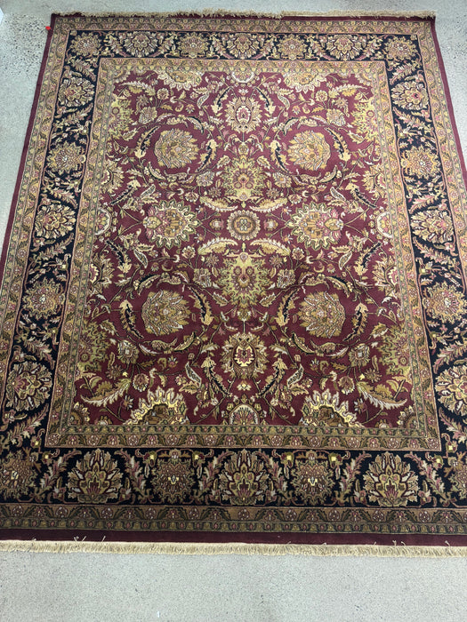 8’x10’ Hand-Knotted Persian-Style (Indo-Persian) Wool Area Rug- Multi/Red