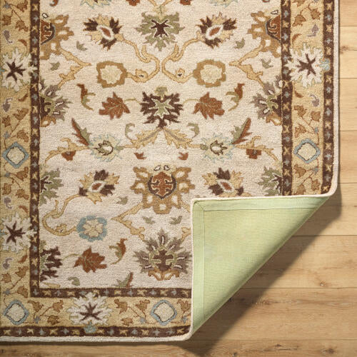 Caesar Handmade Wool Rug — Ivory / Gold / Rust | CAE-1010 - construction