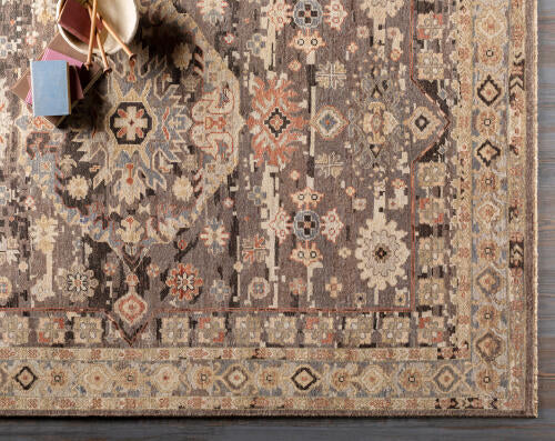 Cappadocia Handmade Wool Rug — Charcoal / Rust Multi | CPP-5029