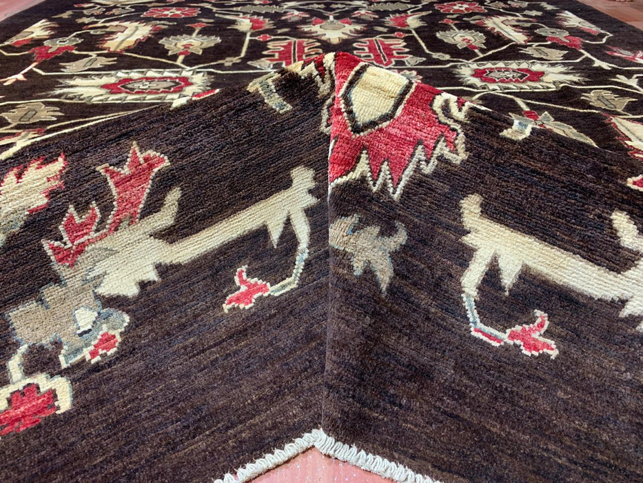 8'x10' Hand-Knotted Chobi Brown/Multi Area Rug – KB Rugs