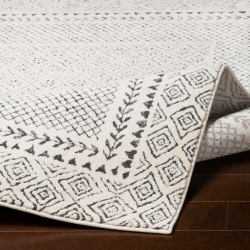 Bahar Machine Woven Rug — Charcoal / Light Beige | BHR-2321