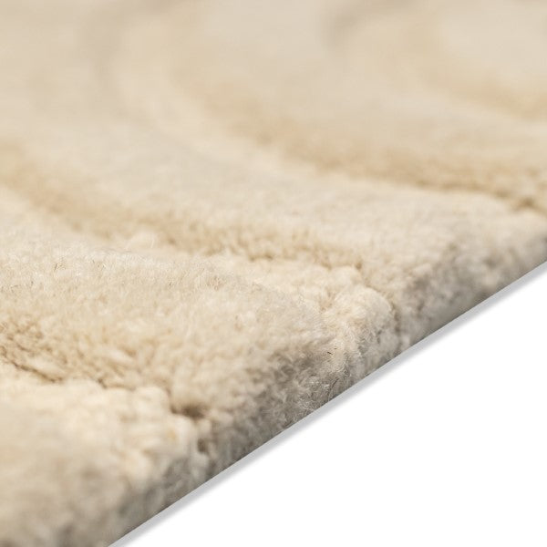Sculpted Arc Wool Rug – Hand Tufted (High-Low Texture)
