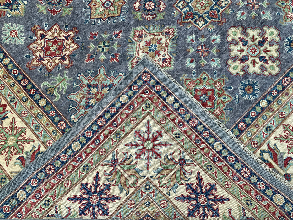 11'7 x 8'11 Hand-Knotted Peshawari Chobi Wool Rug - Gray Traditional Tribal Area Rug - KBHM-518