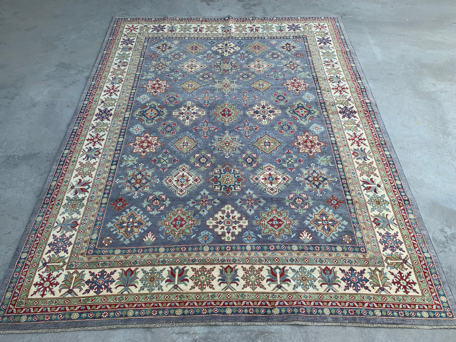 11'7 x 8'11 Hand-Knotted Peshawari Chobi Wool Rug - Gray Traditional Tribal Area Rug - KBHM-518
