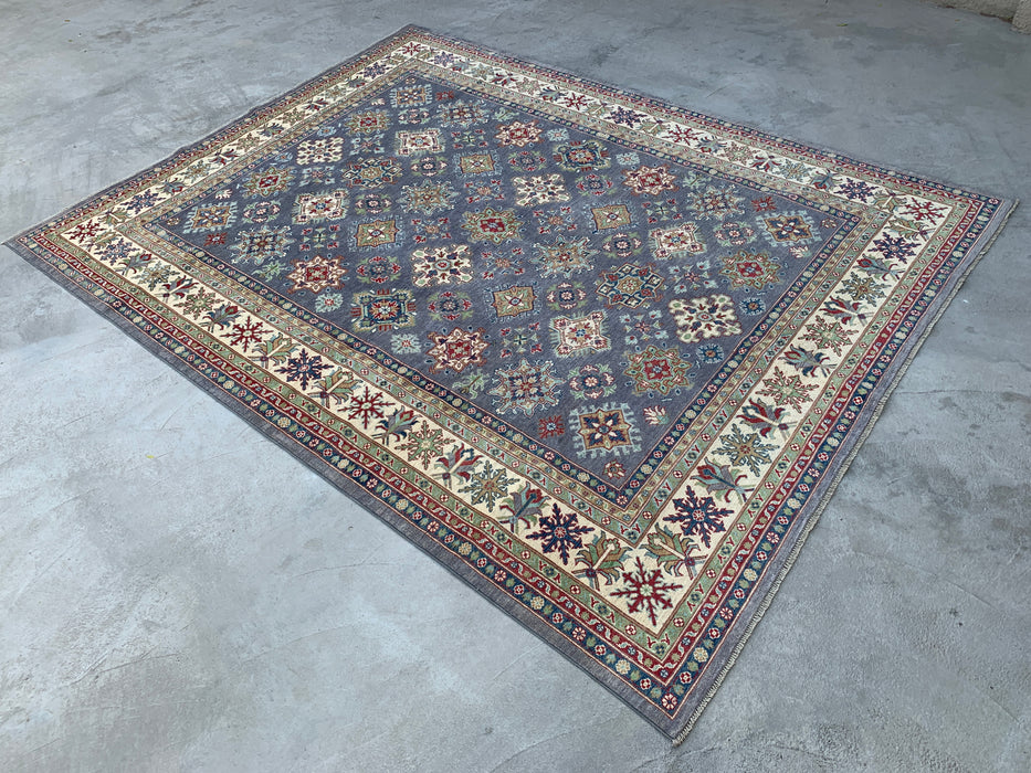 11'7 x 8'11 Hand-Knotted Peshawari Chobi Wool Rug - Gray Traditional Tribal Area Rug - KBHM-518