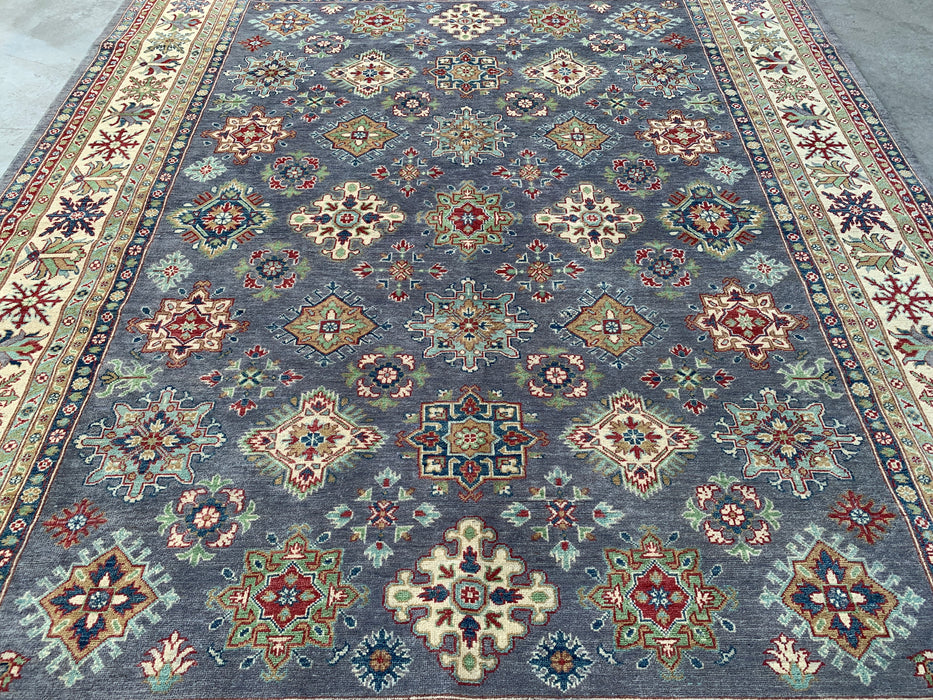 11'7 x 8'11 Hand-Knotted Peshawari Chobi Wool Rug - Gray Traditional Tribal Area Rug - KBHM-518