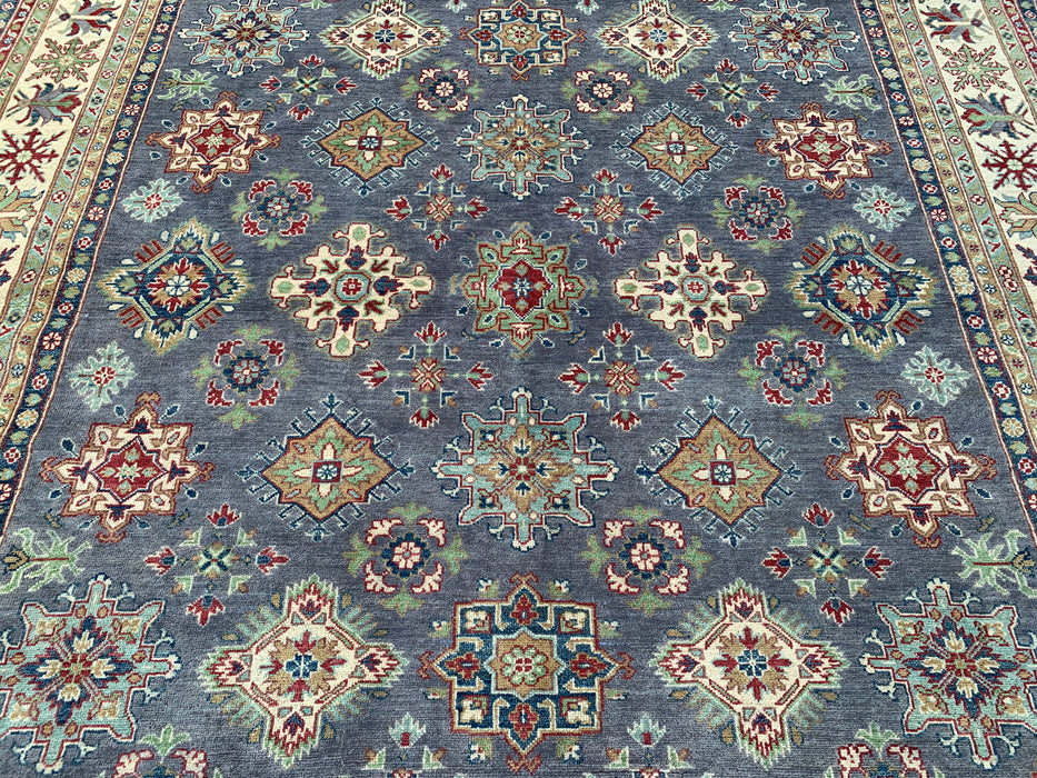 11'7 x 8'11 Hand-Knotted Peshawari Chobi Wool Rug - Gray Traditional Tribal Area Rug - KBHM-518
