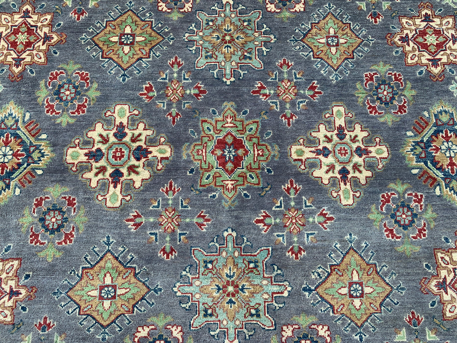 11'7 x 8'11 Hand-Knotted Peshawari Chobi Wool Rug - Gray Traditional Tribal Area Rug - KBHM-518