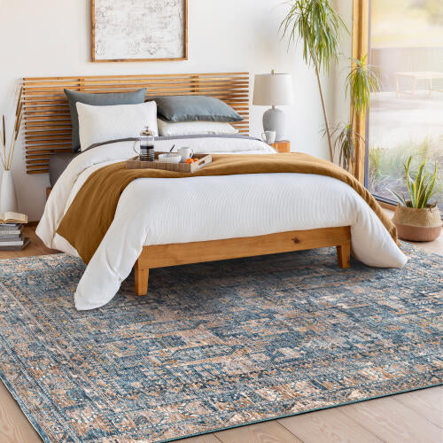 Livabliss Mirabel Machine Woven Rug — Denim / Camel | MBE-2301