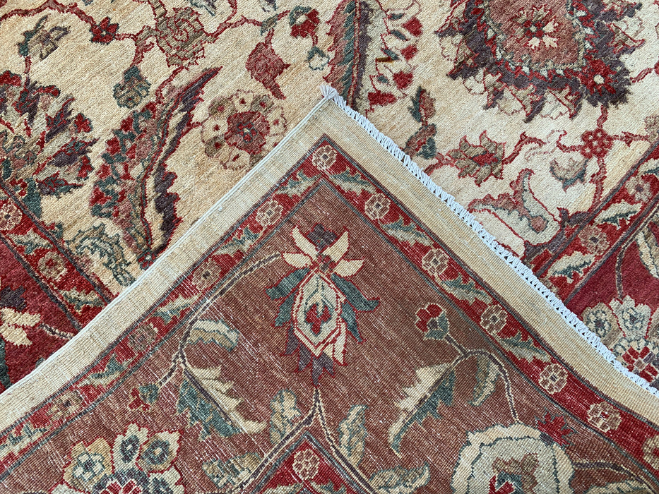 10'1 x 7'11 Hand-Knotted Peshawari Chobi Wool Rug - Red Traditional Floral Area Rug - KBHM-550