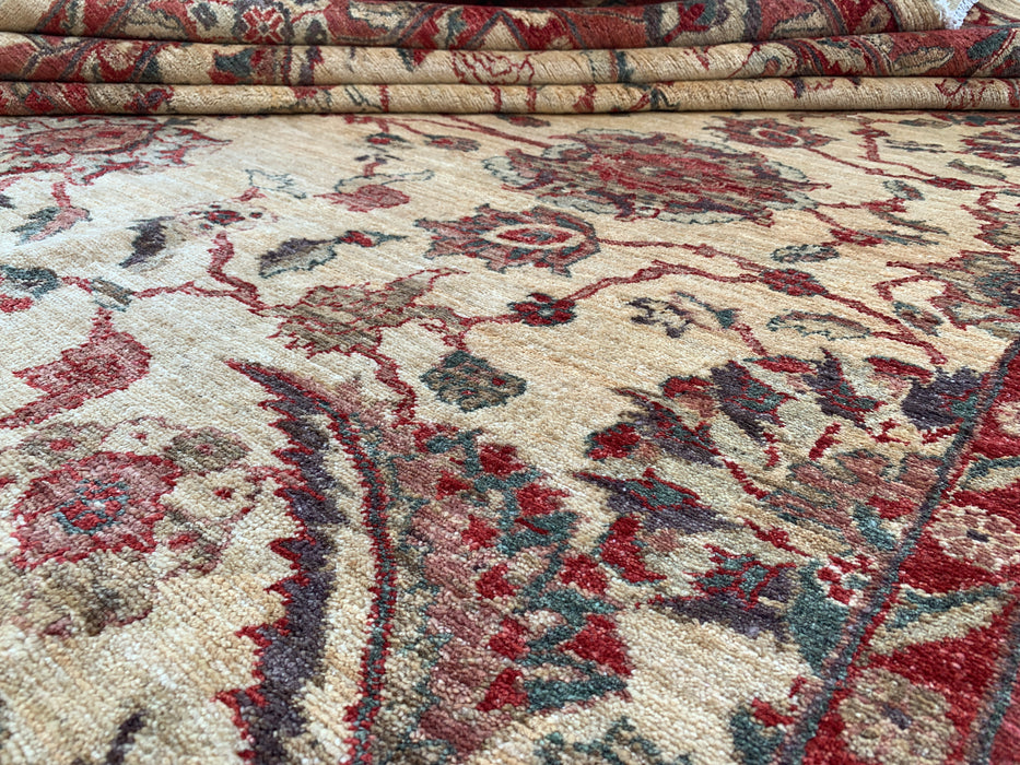 10'1 x 7'11 Hand-Knotted Peshawari Chobi Wool Rug - Red Traditional Floral Area Rug - KBHM-550