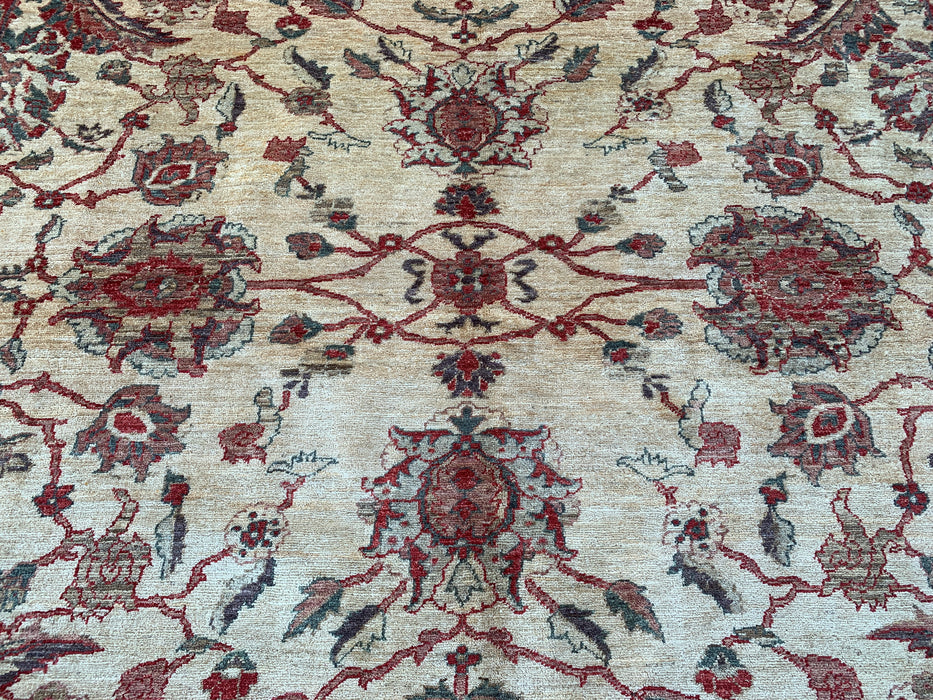 10'1 x 7'11 Hand-Knotted Peshawari Chobi Wool Rug - Red Traditional Floral Area Rug - KBHM-550