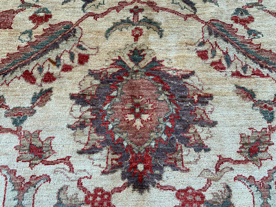 10'1 x 7'11 Hand-Knotted Peshawari Chobi Wool Rug - Red Traditional Floral Area Rug - KBHM-550