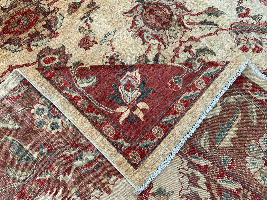 10'1 x 7'11 Hand-Knotted Peshawari Chobi Wool Rug - Red Traditional Floral Area Rug - KBHM-550