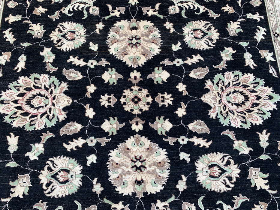 10'0 x 8'1 Hand-Knotted Peshawari Chobi Wool Rug - Black Traditional Floral Area Rug - KBHM-552