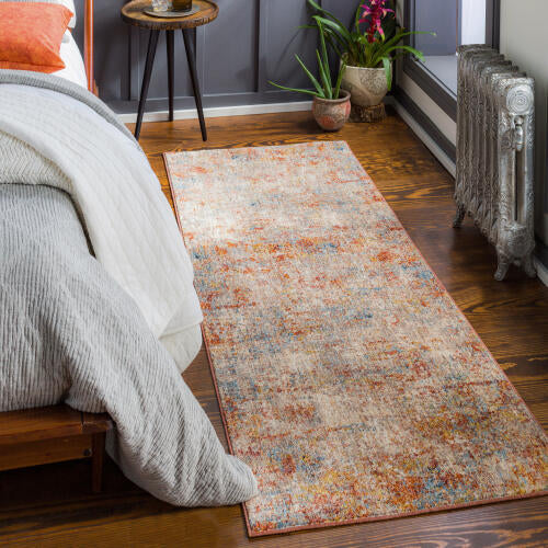 Livabliss Mirabel Machine Woven Rug — Dusty Coral / Pale Blue | MBE-2300
