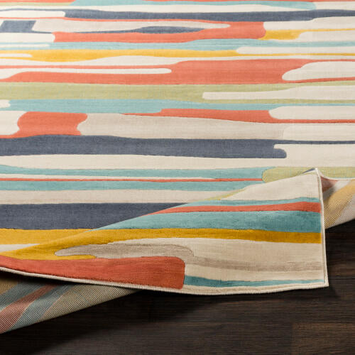City Machine Woven Rug — Orange / Aqua Multi | CIT-2339