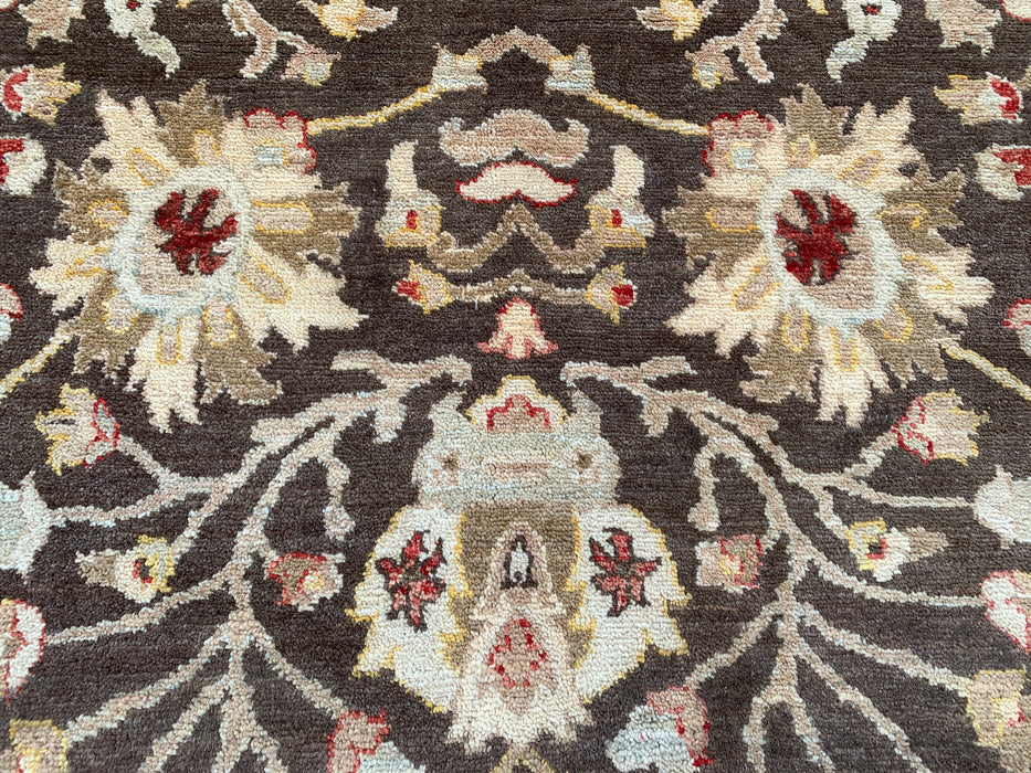 11'9 x 8'9 Hand-Knotted Peshawari Chobi Wool Rug - Brown Traditional Floral Area Rug - KBHM-608
