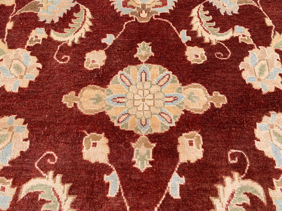 11'8 x 9'1 Hand-Knotted Peshawari Chobi Wool Rug - Red Traditional Floral Area Rug - KBHM-609