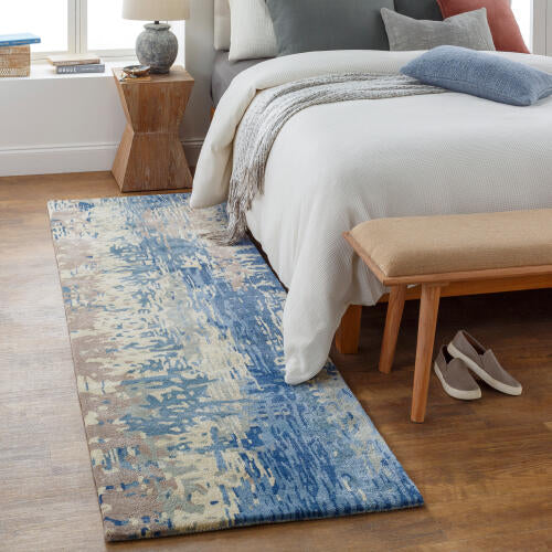 Banshee Handmade Wool & Viscose Rug — Blue Multi | BAN-3342