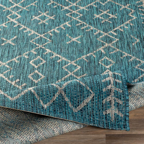 Livabliss Eagean Machine Woven Rug — Teal / Ivory | EAG-2330