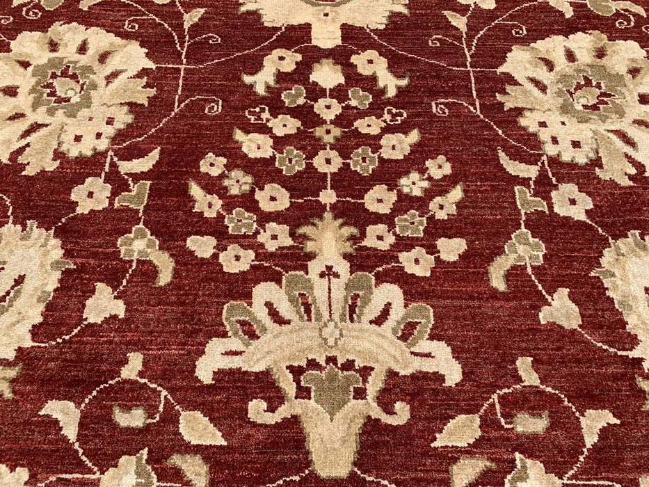 12'0 x 9'6 Hand-Knotted Peshawari Chobi Wool Rug - Red Traditional Floral Area Rug - KBHM-611