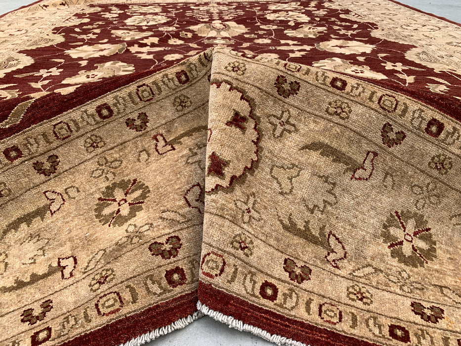 12'0 x 9'6 Hand-Knotted Peshawari Chobi Wool Rug - Red Traditional Floral Area Rug - KBHM-611
