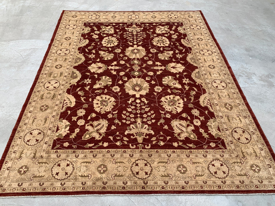 12'0 x 9'6 Hand-Knotted Peshawari Chobi Wool Rug - Red Traditional Floral Area Rug - KBHM-611