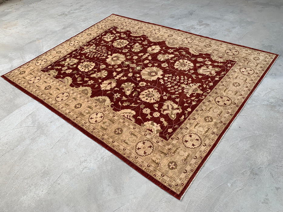 12'0 x 9'6 Hand-Knotted Peshawari Chobi Wool Rug - Red Traditional Floral Area Rug - KBHM-611