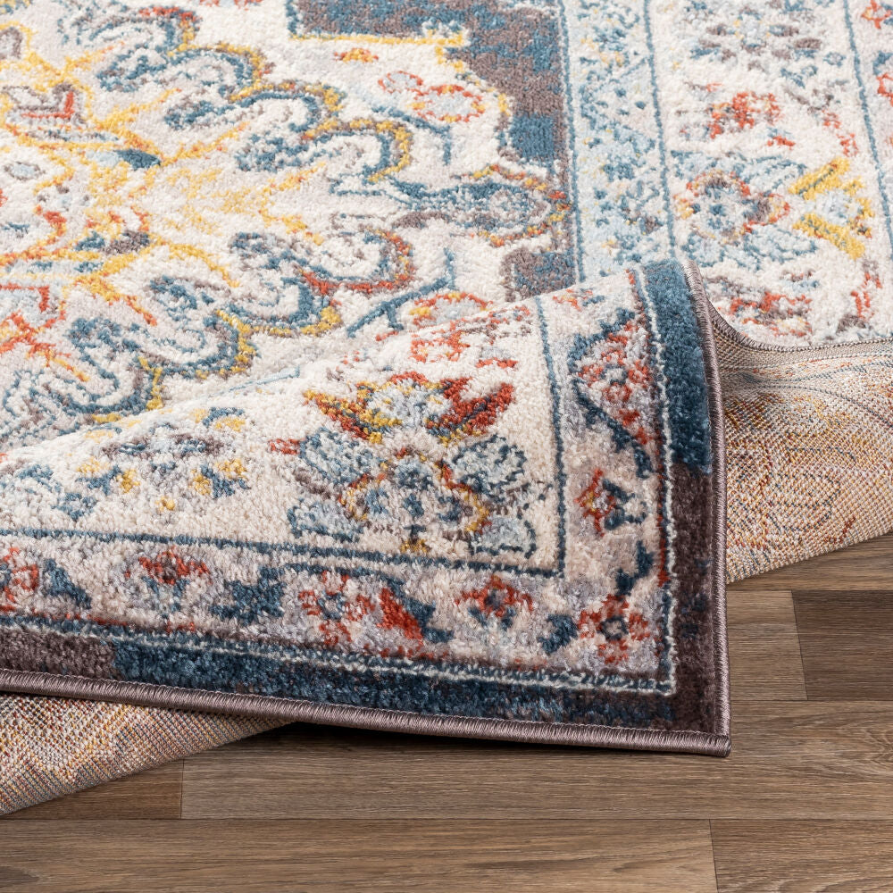 Ankara Machine Woven Rug — Ivory / Multi | AKR-2303 - construction