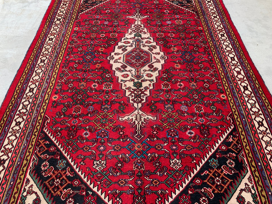 Handmade Persian Wool Area Rug 7x10 - Red Tribal Medallion Persian Style Rug - Exact Size 10'2" x 6'8" - KBHM-672