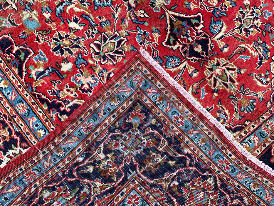 Handmade Persian Wool Area Rug 7x10 - Red Floral Medallion Persian Style Rug - Exact Size 9'5" x 6'2" - KBHM-679