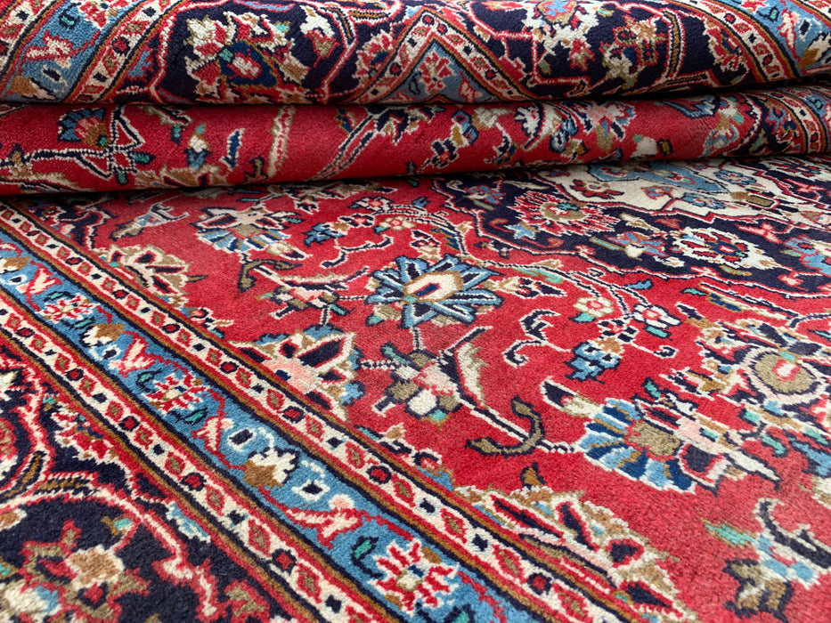 Handmade Persian Wool Area Rug 7x10 - Red Floral Medallion Persian Style Rug - Exact Size 9'5" x 6'2" - KBHM-679