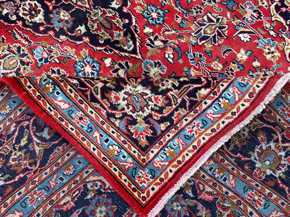 Handmade Persian Wool Area Rug 7x10 - Red Floral Medallion Persian Style Rug - Exact Size 9'5" x 6'2" - KBHM-679