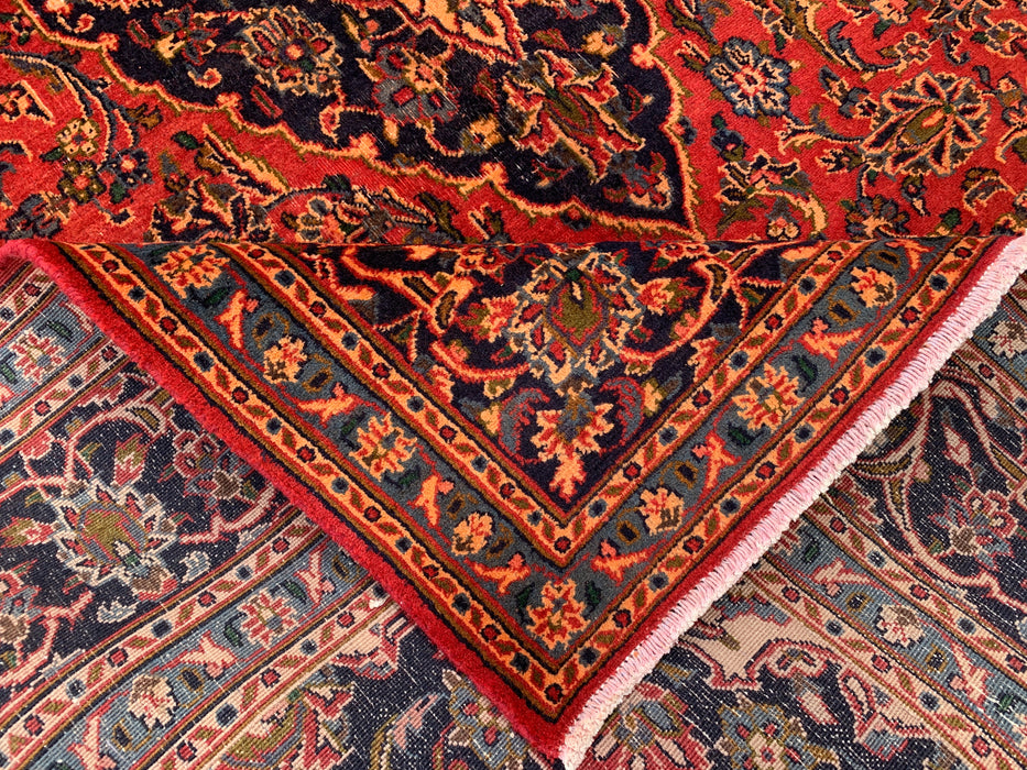 Handmade Persian Wool Area Rug 7x10 - Red Floral Medallion Persian Style Rug - Exact Size 9'5" x 6'3" - KBHM-683