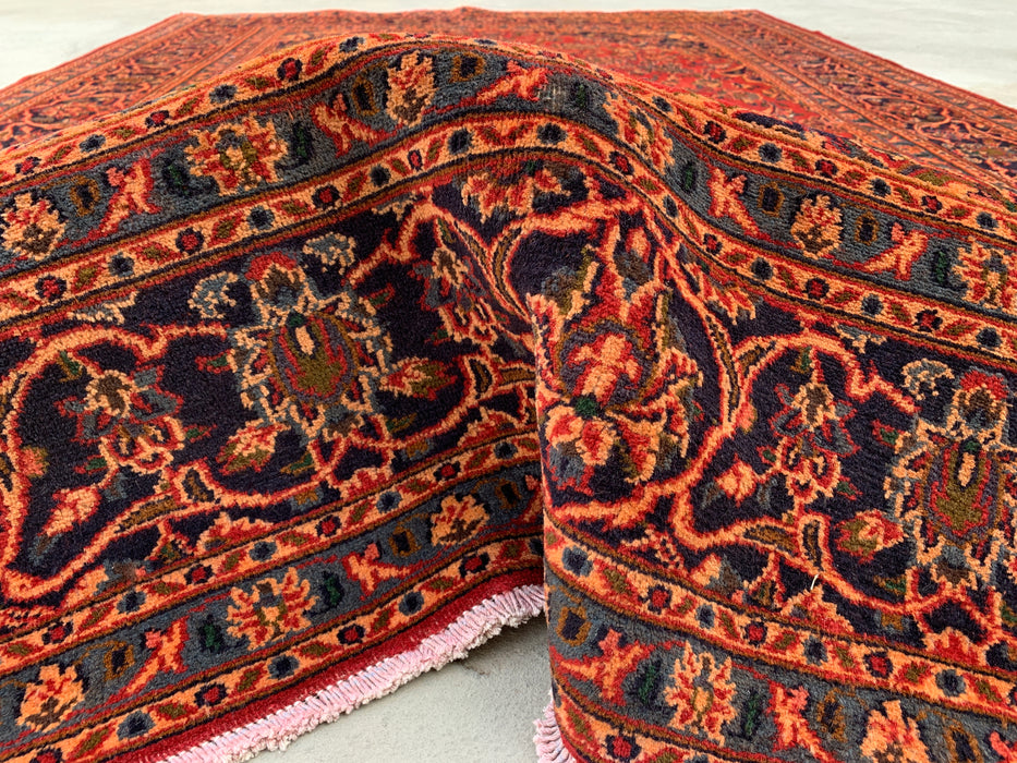 Handmade Persian Wool Area Rug 7x10 - Red Floral Medallion Persian Style Rug - Exact Size 9'5" x 6'3" - KBHM-683