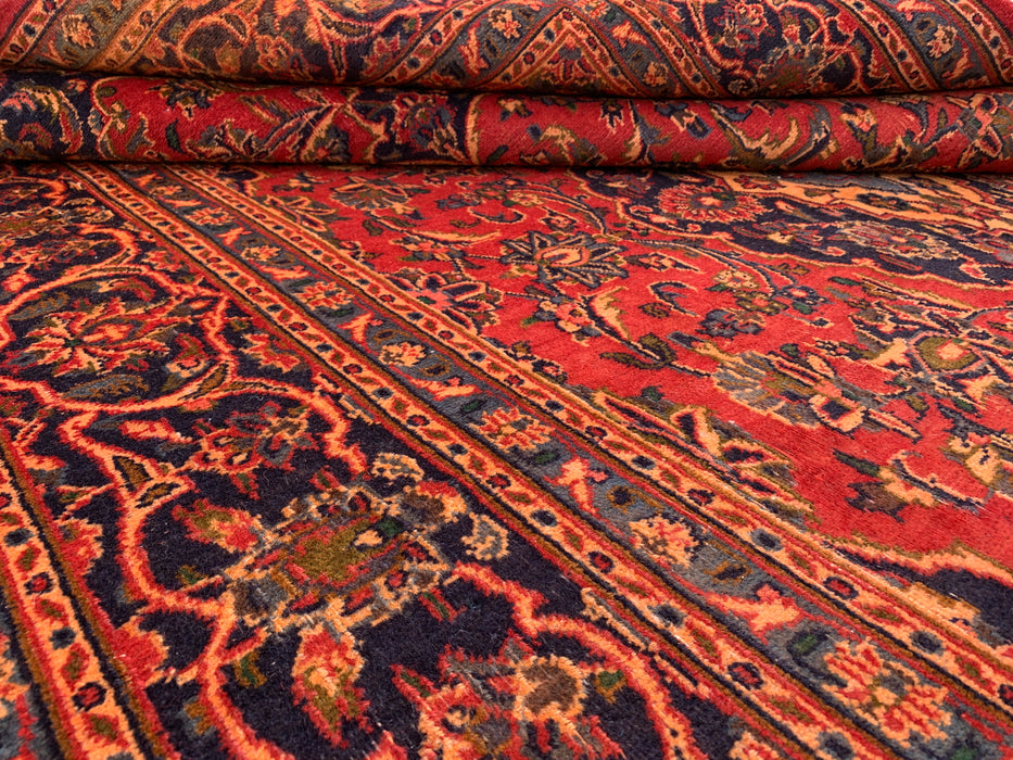 Handmade Persian Wool Area Rug 7x10 - Red Floral Medallion Persian Style Rug - Exact Size 9'5" x 6'3" - KBHM-683