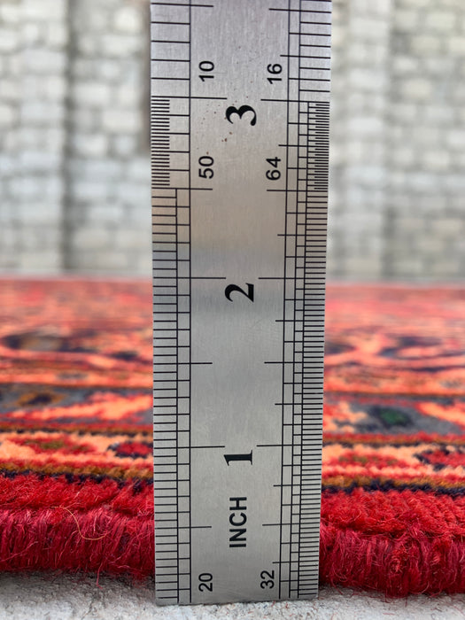 Handmade Persian Wool Area Rug 7x10 - Red Floral Medallion Persian Style Rug - Exact Size 9'5" x 6'3" - KBHM-683