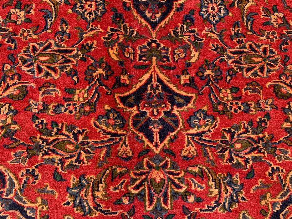 Handmade Persian Wool Area Rug 7x10 - Red Floral Medallion Persian Style Rug - Exact Size 9'5" x 6'3" - KBHM-683