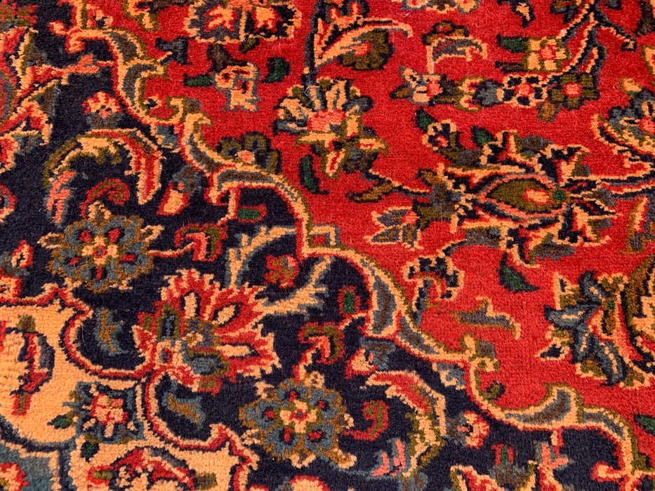 Handmade Persian Wool Area Rug 7x10 - Red Floral Medallion Persian Style Rug - Exact Size 9'5" x 6'3" - KBHM-683