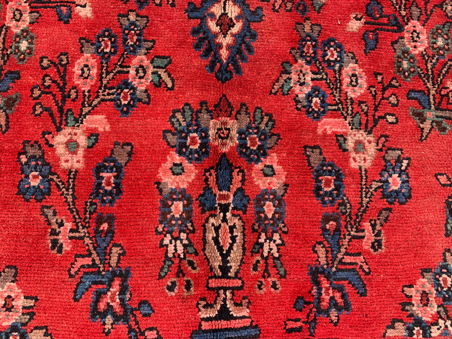 Handmade Persian Wool Area Rug 7x10 - Red Floral Medallion Persian Style Rug - Exact Size 9'7" x 6'11" - KBHM-687