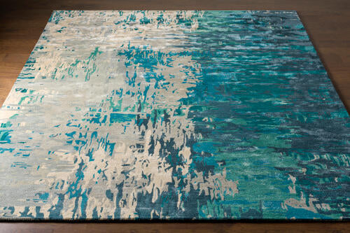 Banshee Handmade Wool & Viscose Rug — Teal | BAN-3343