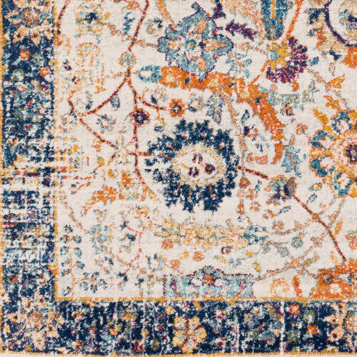 Livabliss  Harput Machine Woven Rug — Multi / Navy Border | HAP-1014 - construction