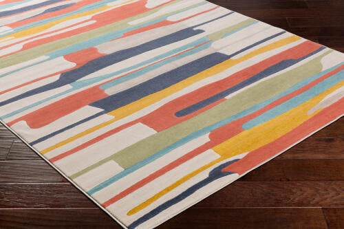City Machine Woven Rug — Orange / Aqua Multi | CIT-2339