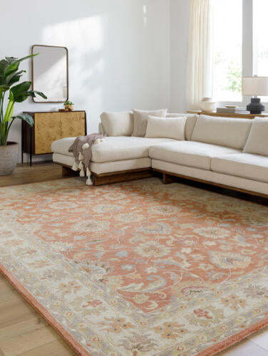 Caesar Handmade Wool Rug — Rust / Burnt Orange | CAE-1124