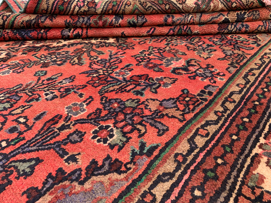 Handmade Persian Wool Area Rug 7x10 - Rose, Taupe & Ivory Vintage Floral Medallion Persian Style Rug - Exact Size 9'6" x 6'11" - KBHM-772