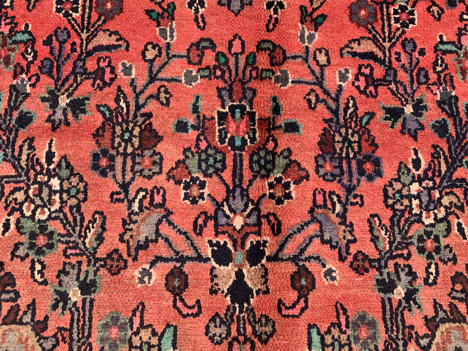 Handmade Persian Wool Area Rug 7x10 - Rose, Taupe & Ivory Vintage Floral Medallion Persian Style Rug - Exact Size 9'6" x 6'11" - KBHM-772