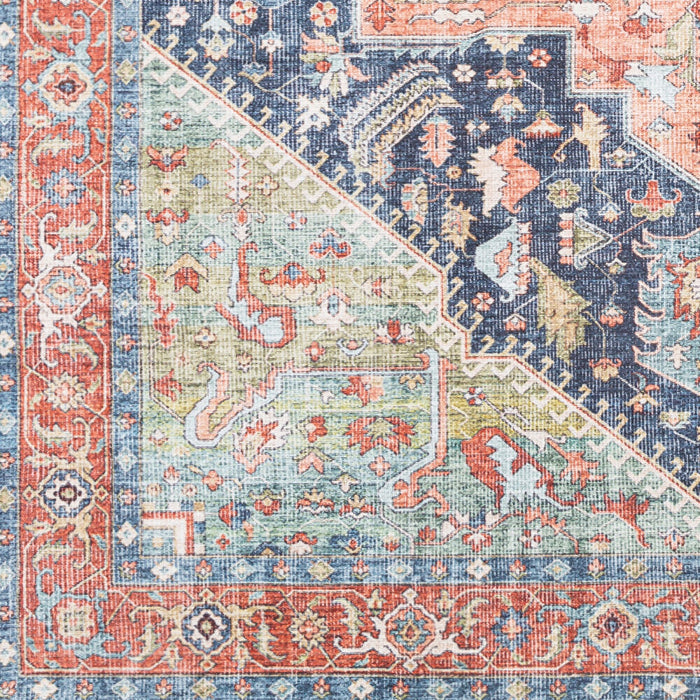 Amelie Machine Washable Rug — Navy / Peach | AML-2310
